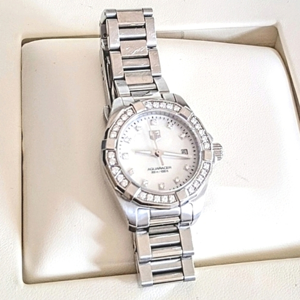 Tag Heuer Diamond Women's watch bezel Aquaracer Authentic Stunning - Picture 3 of 16
